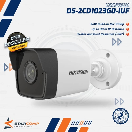HIKVISION DS-2CD1023G0-IUF OUTDOOR 2MP AUDIO POE WDR