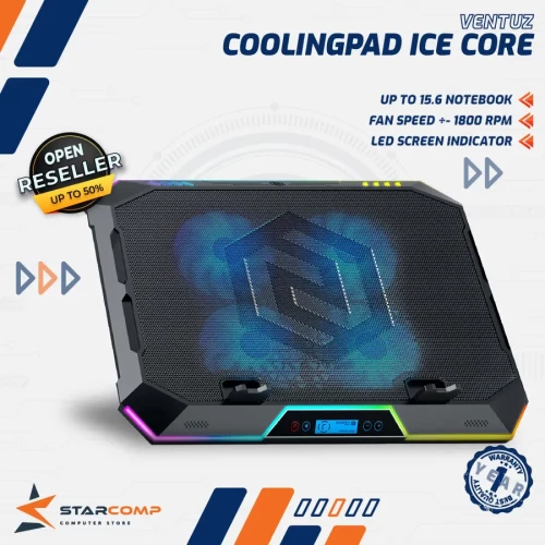 VENTUZ ICE CORE COOLING PAD 4 FAN RGB LED INDICATOR