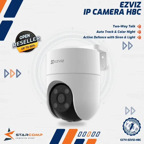 EZVIZ H8C OUTDOOR CCTV 4MP PAN & TILT WIFI IP CAMERA AUTO TRACKING 1080P