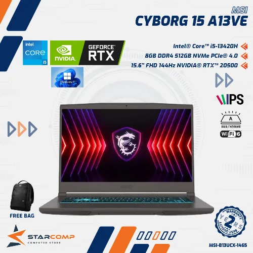 MSI THIN 15 B13UCX I5-13420H RTX2050 8GB 512GB 15.6" FHD IPS 144HZ W11