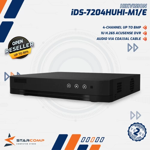 DVR HIKVISION 4CH 8MP IDS-7204HUHI-M1/E AUDIO ACUSENSE