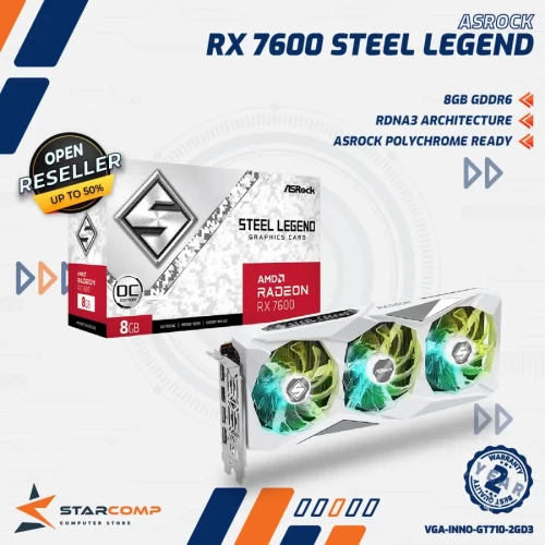 ASROCK RADEON RX 7600 STEEL LEGEND 8GB OC GDDR6