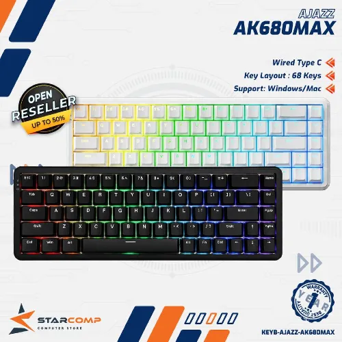 AJAZZ AK680 MAX / AK-680MAX / AK680MAX / AK680 MAX HE / AK680 MAX HE SP / AK-680 MAX HE HALL EFFECT RAPID TRIGGER GAMING KEYBOARD