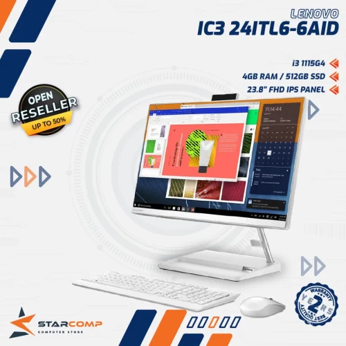 LENOVO IDEACENTRE AIO 3 24ITL6 CORE I3-1115G4 4GB SSD 512GB 23.8" DOS