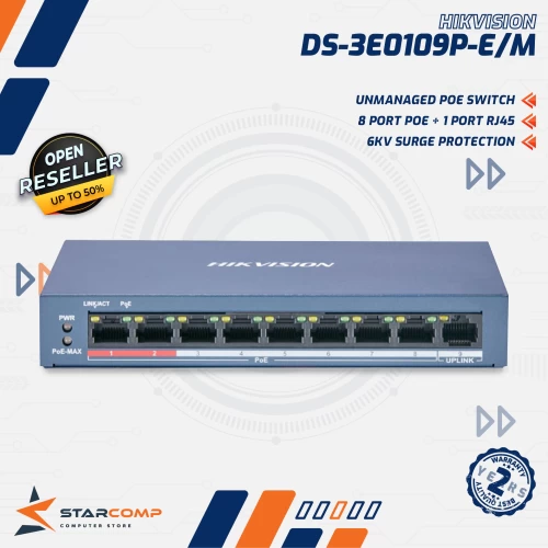 HIKVISION DS-3E0109P-E/M 8 PORT