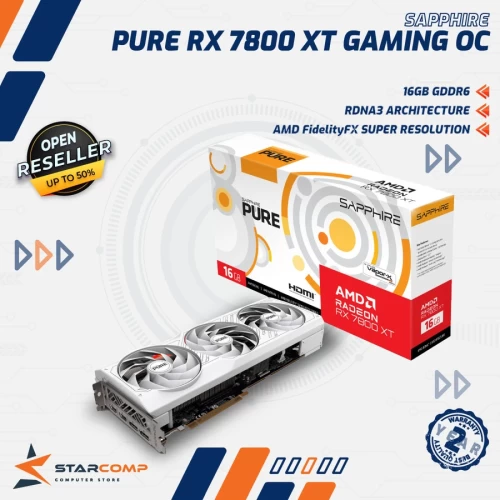 SAPPHIRE PURE RADEON RX 7800 XT GAMING OC 16GB GDDR6 RDNA 3
