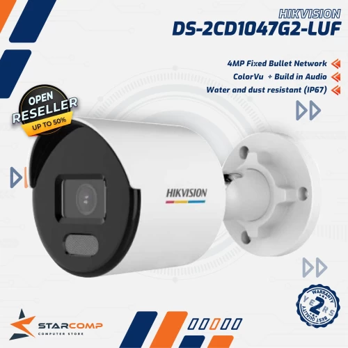 HIKVISION DS-2CD1047G2-LUF OUTDOOR 4MP COLORVU AUDIO
