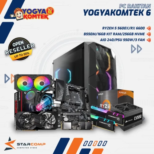 AMD RYZEN 5 5600X RX 6600 B550M 16GB RAM 256GB SSD NVME