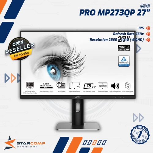 MSI PRO MP273QP 27" FLAT IPS 2K 75HZ
