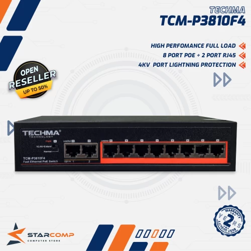 TECHMA TCM-P3810F4 POE SWITCH